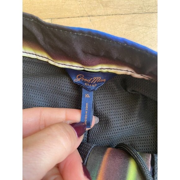 BNWOT Good Man Brand "Flashing Lights" print seim trunk men's sz XLarge striped - Picture 5 of 7